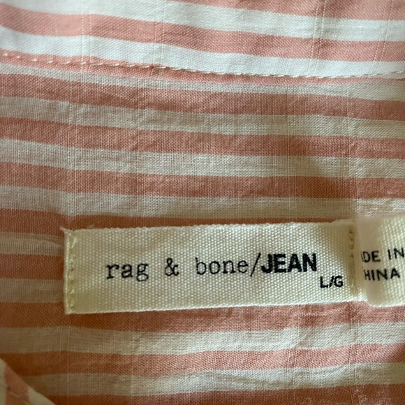 Rag & Bone Peach and White Striped Shirt Size Large - Picture 11 of 16